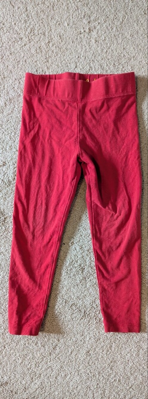 Mini Boden Girls Bright Red Cotton Leggings